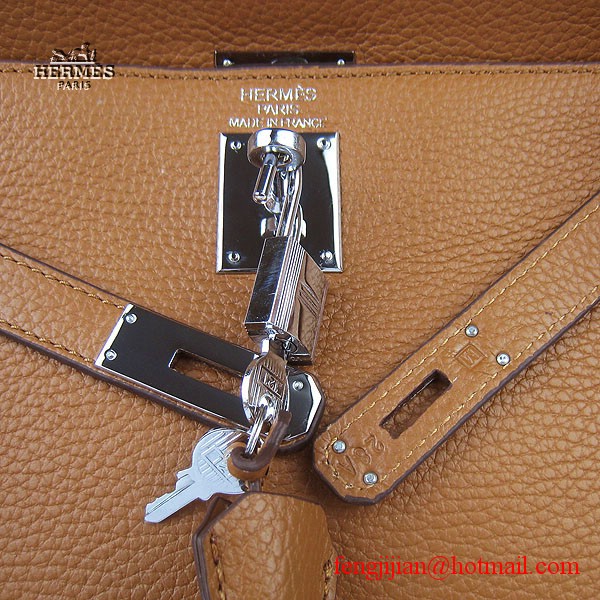 Hermes Kelly 32cm Togo Leather Bag Light Coffee 6108 Silver Hardware